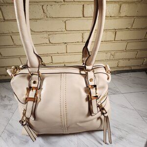 Charming Charlie Beige Leather 2/Way Shoulder Bag Handbag Purse